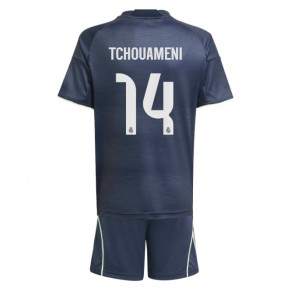 Real Madrid Aurelien Tchouameni #14 Gostujuci Dres za Dječji 2025-26 Kratak Rukavima (+ kratke hlače)